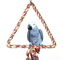 Big Size Parrot Toys Macaw Cage Climb Chew Bird Toys For Parrots Pet Bird Cotton Rope Triangle Swing Shape 2024 - buy cheap