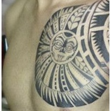 Грудь татуировки солнца Аполлона Body Art Водонепроницаемый Временные татуировки-наклейки поддельные флэш-Переводные картинки для наведения красоты Для женщин Для мужчин S3 2024 - купить недорого