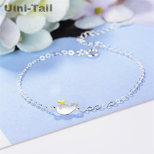 Uini-tail quente novo 925 prata esterlina moda bonito pequena baleia pulseira coreano fluxo de maré doce alta qualidade jóias ed163 2024 - compre barato