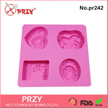 Wholesales 4 Hole Soap Mold Silicone Cake Pan Chocolate Soap Cookie Biscuit Mold Aroma Stone Moulds Pudding Jelly Candy Ice PRZY 2024 - buy cheap