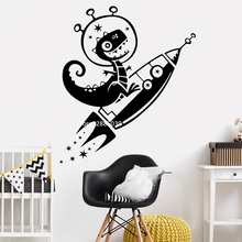 Cartoon Dinosaur Rocket Wall Decal For Kid Room Home Decor Dino Space Star Wall Stickers Vinyl Children Bedroom Art Mural LC1096 2024 - buy cheap