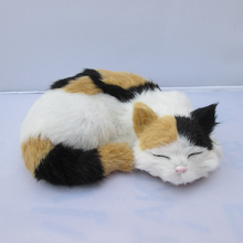 Gato durmiendo de simulación colorida, Gato perezoso realista, regalo, alrededor de 23x18x8cm 2024 - compra barato