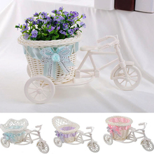 Triciclo criativo bicicleta cesta vaso de flores jardim festa de casamento decoração para casa escritório vaso de mesa flor de armazenamento decoração artesanato ferramenta 2024 - compre barato