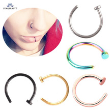 2 pcs/lot 18G C Fake Nose Ring Fake Piercing Nose Piercing Tragus Nostril Piercing Labret Lip Ring Pircing Clip Earring Jewelry 2024 - buy cheap