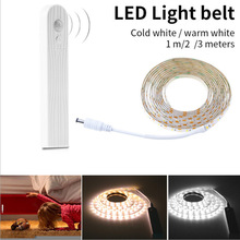 Tira de luz LED con Sensor para interiores, luz nocturna con batería alimentada por debajo de la cama, para armario ropero Stairs, 1M/2M/3M, móvil sin cables 2024 - compra barato