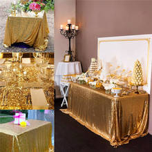 Toalha retangular dourada de múltiplos tamanhos com lantejoulas glitter para decoração de casamento/evento/festa/banquete 2024 - compre barato