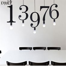 Luces colgantes de hierro para comedor, lámpara industrial americano con números árabes para decoración de bar, cafetería, loft, accesorios de cocina, e27 2024 - compra barato