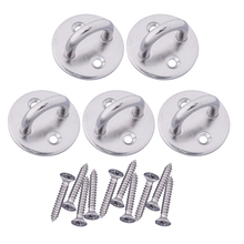 5Pcs 304 Stainless Steel M6 Round Sail Shade Pad Eye Plate U-shaped Hook Ring Welded with Screws 2024 - buy cheap