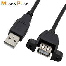 Cable de extensión USB 2,0 con oreja, extensor de cable macho a hembra, se puede fijar para PC, portátil 2024 - compra barato