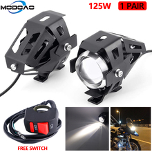 2PCS 125W U5 Motorcycle Headlights Universal Auxiliary White Lamp LED Motorbike Spotlight Accessories Moto DRL Spot Head Lights 2024 - buy cheap