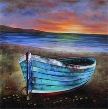 Landscape Painting, The Boat, Hand Painted Oil on Canvas, Seascape Wall Art, Home Decoration, Living Room Decorative Paintings 2024 - buy cheap