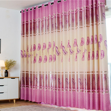 Double-sided Printing Feather Cloth Curtains for Living Room Bedroom Balcony French Style Tulle Curtain Window Sheer Pink/ Blue 2024 - buy cheap
