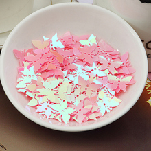 1000pcs Loose Butterfly Sequins 12*17mm PVC Sequin Flat Paillette Decoration With 2 Holes Pink AB Confetti 2024 - buy cheap