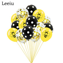 Leeiu-globos de látex de abeja de dibujos animados para niños, Decoración de cumpleaños con puntos amarillos y negros, suministros de boda, 12 pulgadas 2024 - compra barato