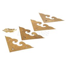 Good Quality 4pcs Corners Brackets Chinese Furniture Hardware Brass for Cabinet Trunk Jewelry Box Chest with Nails 4.5*4.5*4.5cm 2024 - buy cheap