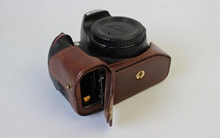 Tampa inferior de couro para câmera nikon, bolsa para d3300 d3200 d3100 café preto marrom com abertura de bateria 2024 - compre barato