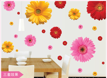 Pegatinas coloridas de girasol para pared, calcomanía artística de sueño para pared de salón, mural de decoración del dormitorio para niños, rosa, rojo y amarillo 2024 - compra barato