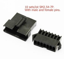10 Sets/lot 7 Pin SM2.54-7P JST 2.54mm  series,  Multipole Connector plug, With male and female pins 2024 - buy cheap