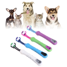 2018 Professional Pet Toothbrush Three Side Dogs Cats Teeth Cleaning Mouth Care Breathe Tartar Mouth Cleaning Remove Bad Breath 2024 - buy cheap