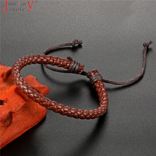 Pulseira de tecelagem de couro ajustável, bracelete com múltiplas camadas, feito à mão, acessórios para moda, para homens, mulheres, frete grátis 2024 - compre barato