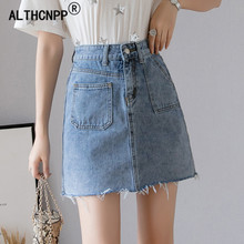 S-2XL Korean High Waist A-Line Denim Skirt Female 2019 Summer Mini Skirts Womens Pencil Skirt Jeans jupe en jean 2024 - buy cheap