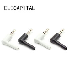 10pcs 3.5mm stereo headset plug jack 3 4 pole 3.5 Nickel Plated 90 Degrees Black White Audio Plugs Jack Adaptor Connector 2024 - buy cheap