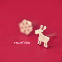 925 Sterling Silver Earrings For Women Christmas Style Snowflake Deer Stud Earrings Girl Fashion Jewelry Gift 2024 - buy cheap