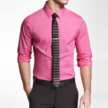 Camisas customizadas para homens, 100% algodão, rosa, vestido, camisa sob medida, camisa personalizada, camisas para casamento e noivados 2024 - compre barato