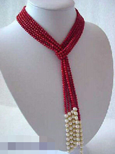 1060 beautiful Stunning Red Coral Necklace 2024 - buy cheap