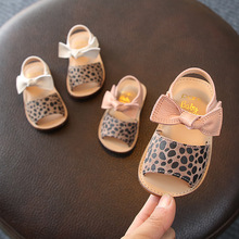 Summer Baby Girls Shoes Comfortable Children Sandals Leopard Bow Breathable Child Non-slip Sandals Shoes Soft Casual Kids Shoes 2024 - buy cheap