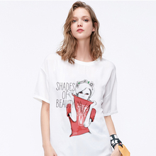 Nueva camiseta Harajuku con estampado de belleza moderna de verano 2019, camiseta a la moda para mujer, camiseta de manga corta con cuello redondo, Tops blancos, ropa femenina 2024 - compra barato