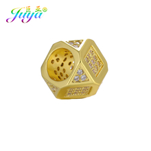 Juya faça você mesmo contas de buraco grande, suprimento artesanal 10mm de contas de metal polígono para mulheres homens contas de amuleto de fabricação de jóias 2024 - compre barato