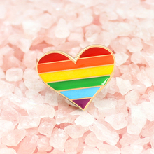 Newest LGBT pins Rainbow Heart Enamel Brooches fashion collar pin couple denim jackets metal badge men and Women jewelry 2024 - buy cheap