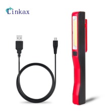 Mini Inspection Lamp COB LED USB Rechargeable Magnetic Pen Rotation Clip Hand Torch Flashlight Work Lights Red/Black/Orange 2024 - buy cheap