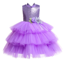 Fancy Girls Dress Summer Princess Sequins Party Princess Tutu Tulle Dress Outfits Backless Dresses Wedding Party Kids Costume 2024 - buy cheap