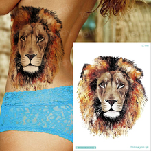 temporary tattoo lion head tribal mens fake tattoo tiger wolf animals lion tattoos designs temporary body tattoo sexy waterproof 2024 - buy cheap
