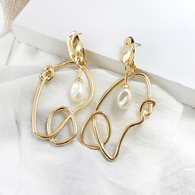 personality irregular Winding Tie a knot shape Hanging natural stone Creative earrings Simple and stylish Join party accessories 2024 - buy cheap