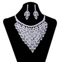 Conjunto de joias com colar de cristal feminino, conjunto de joias para casamento/aniversário # n085 2024 - compre barato