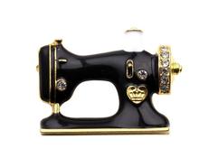 Black Enamel Brooches Sewing Machine Brooch Jewelry Pin Women's Collar Suit Scarf Decoration Accessories Wholesale 60pcs/lot 2024 - buy cheap