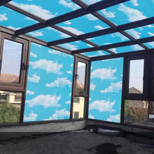 Película autoadhesiva de privacidad para ventana, pegatina de vidrio de cielo azul, Nube Blanca, película de PVC teñida para decoración de muebles con diseño esmerilado, 60x200cm 2024 - compra barato