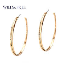 WILD & FREE Women Trendy Gold Big Circle Hoop Earrings Vintage Zinc Alloy Europe Round Hoop Earrings Jewelry Gift 2024 - buy cheap