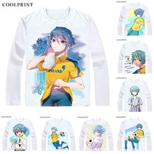 Coolprint Hiura Kirina T Shirt Inazuma Eleven Ares no Tenbin Men Tshirt Casual Tshirt Vintage T shirt Printed Long Sleeve Shirts 2024 - buy cheap