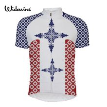 Widewins camisa de ciclismo feminina quadrada azul, roupas de ciclismo de mangas curtas de secagem rápida para bicicleta 5323 2024 - compre barato