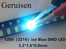 3216 1206 Ice Blue 0.01W Super Ultra Bright SMD LED Indication smd 1206 led clear blue 1206 diodes/100PCS 2024 - buy cheap