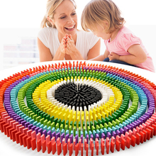 Brinquedos dominó de madeira com cores do arco-íris, kit de blocos de construção de madeira para crianças, brinquedo educacional para adultos e crianças, presente, 480 2024 - compre barato