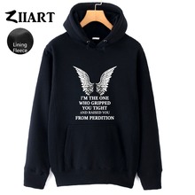 ZIIART-Sudadera con capucha para hombre y niño, suéter de lana con estampado de alas de Ángel, CASTIEL, griped you raised you from perdition, Otoño e Invierno 2024 - compra barato