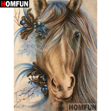 HOMFUN 5D DIY Diamond Painting Full Square/Round Drill "Animal horse" 3D Embroidery Cross Stitch gift Home Decor A00696 2024 - buy cheap