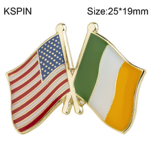 U.S.A Ireland Friendship Flag Lapel Pins Flag Lapel Pins Country Flag Badge Flag Badge Brooch XY0288-1 2024 - buy cheap