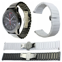 Ремешок керамический для Samsung Galaxy Watch 42 мм 46 мм, сменный Браслет с пряжкой-бабочкой, 22 мм 20 мм 2024 - купить недорого