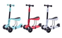 Patinete de rueda de flash para niños y niñas, patinete eléctrico tres en uno, ajustable, se puede colocar, lo más nuevo 2024 - compra barato